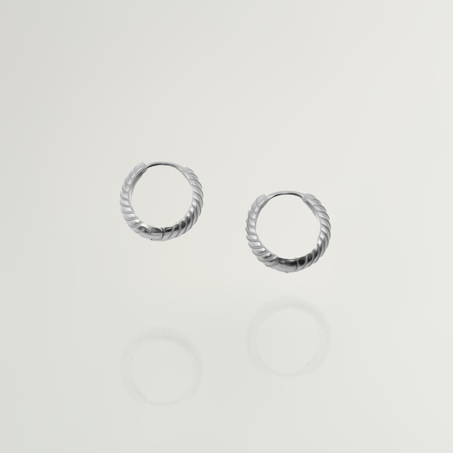 Audrey Huggie Hoop Earrings in Silver