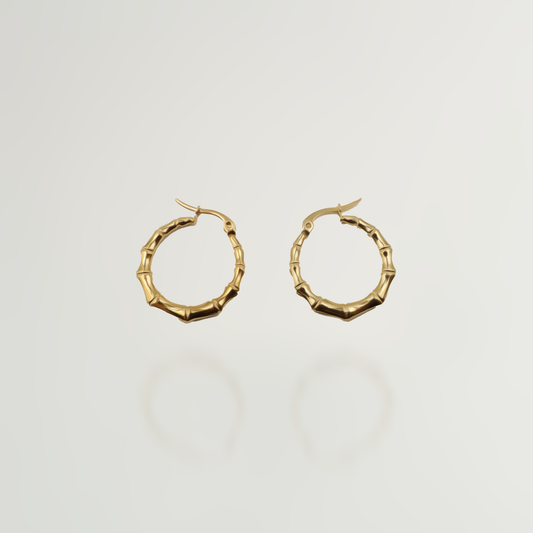 Jodie Bamboo Textured Hoop Earrings